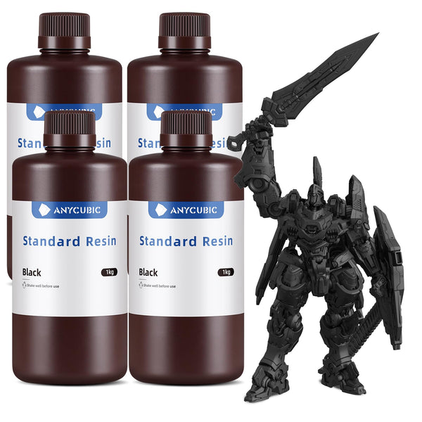 ANYCUBIC Standard 3D Printer Resin, LCD UV 405nm Rapid Photopolymer 3D Resin for 6K/8K/12K/14K LCD 3D Printers(1000g, Grey)