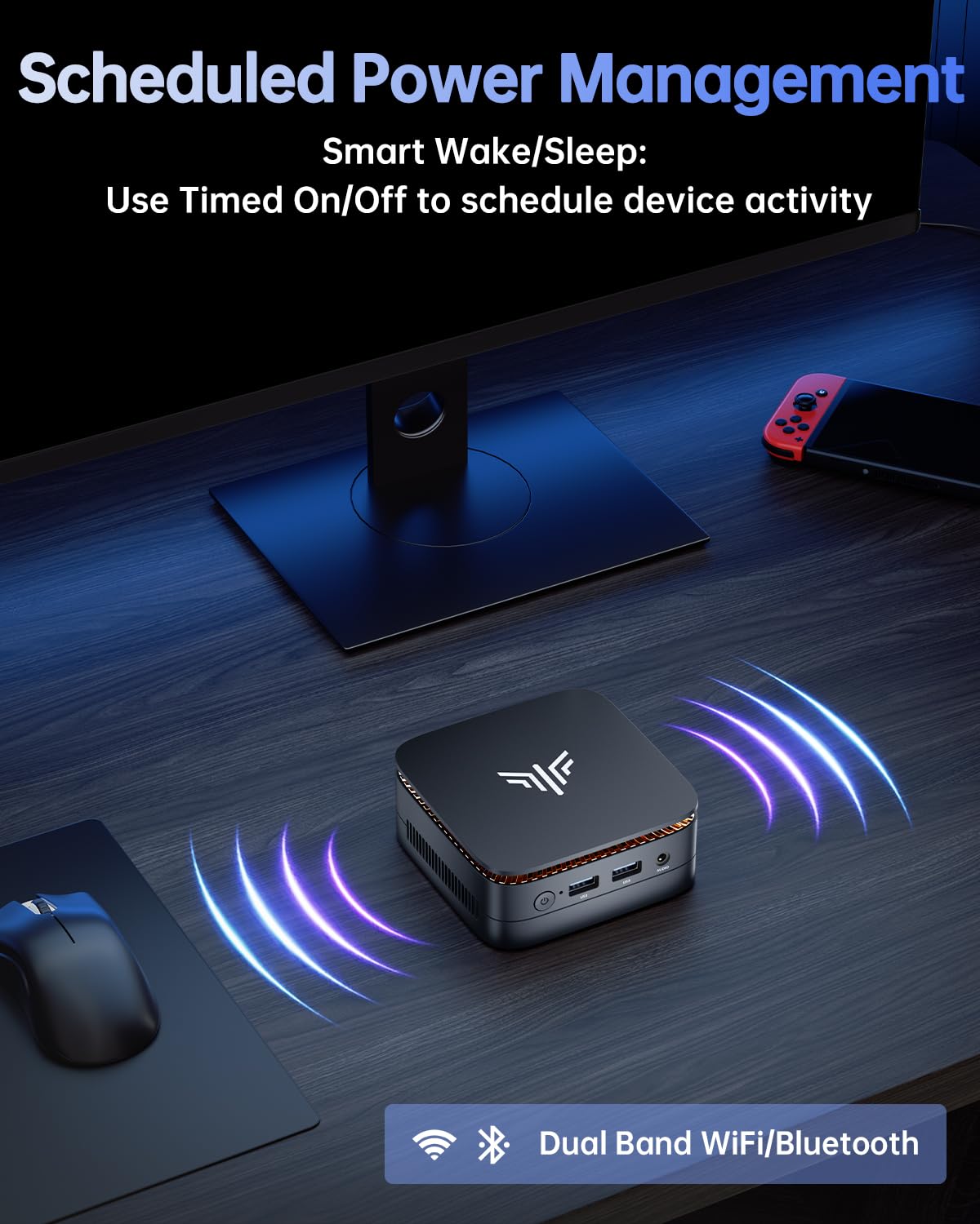 NiPoGi Essenx E1 Mini PC Ιntel Alder Lake-Ν95 (Up to 3.4GHz), Mini PC Windows 11 Pro 16GB RAM 512 GB M.2SSD, Mini Computer 4K@60Hz Dual Display/WiFi/BT, Mini Desktop PC for Business, Office