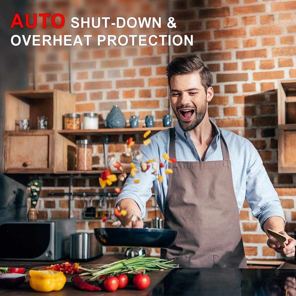 GIONIEN Ceramic Hob 60cm Electric Cooktop Burner, Built in Black Glass Cooker with 4 Cooking Zones GCE460TC