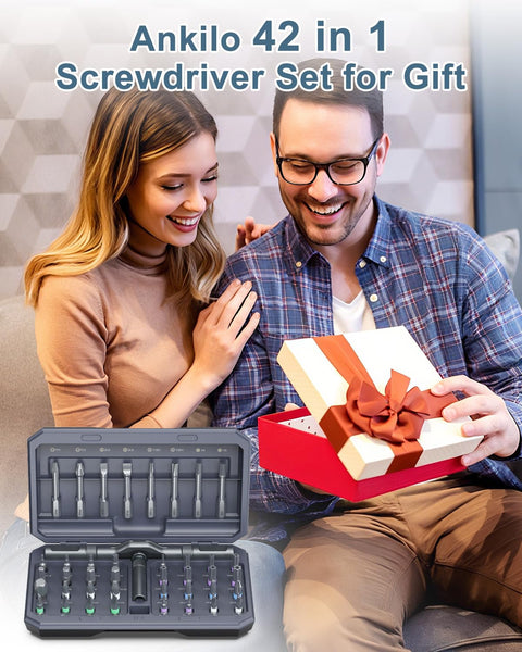 Ankilo 24 in 1 Magnetic Screwdriver Set, DIY Ratchet Screwdriver Set with Rotatable Ratchet Handle, Repair Tool Kit, Small Ratchet Set in case for Furniture Computer Bicycle, Best Gift for Father Day