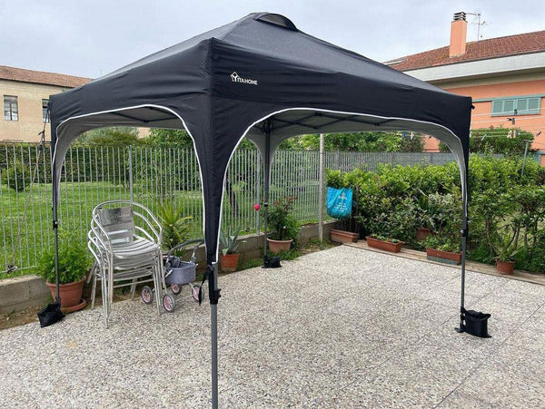 YITAHOME 2.5x2.5M Instant Heavy Duty Pop Up Gazebo, Waterproof Folding Garden Camping Party Tent Canopy Marquee with Roller Bag for Patio Markets Beach
