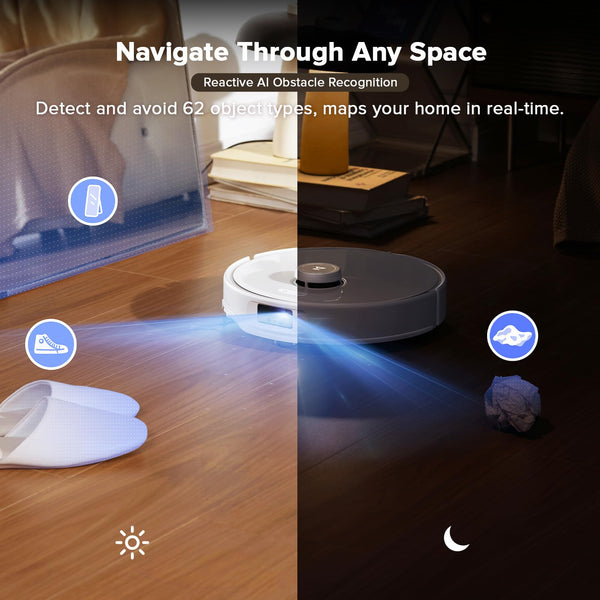 roborock Qrevo Curv S5X Robot Vacuum and Mop, 18500 Pa, Zero-Tangling System, FlexiArm Side Brush&Mop, 75°C Hot Water Mop Washing, Intelligent Dirt Detection, Self-Cleaning Multifunctional Dock 3.0