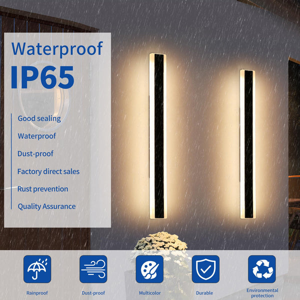 Mikeru 6500k Cool White Outdoor Wall Light, 150cm Modern Porch Wall Light, LED Vertical Long Acrylic Garden Fixture, IP65 Waterproof for Balcony, Living Room, Garage, Patio