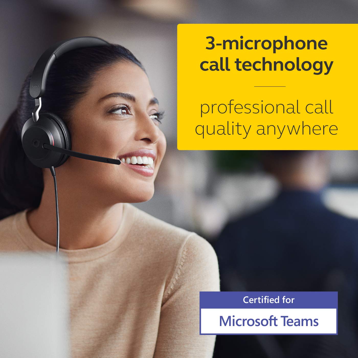 Jabra Evolve2 40 SE Wired Noise-Cancelling Stereo Headset With 3-Microphone Call Technology and USB-A Cable - MS Teams Certified, Works with All Other Platforms - Black