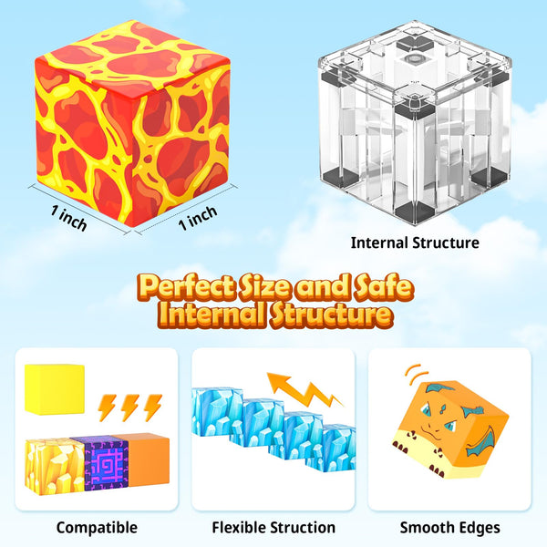 Magnetic Blocks - Build Mine Magnet World Magic Portal Set, Magnetic Tiles Building Blocks Toddler Toy STEM Sensory Outdoor Toys for 3+ Year Old Boys & Girls, Creative Kids Games Kids Toys