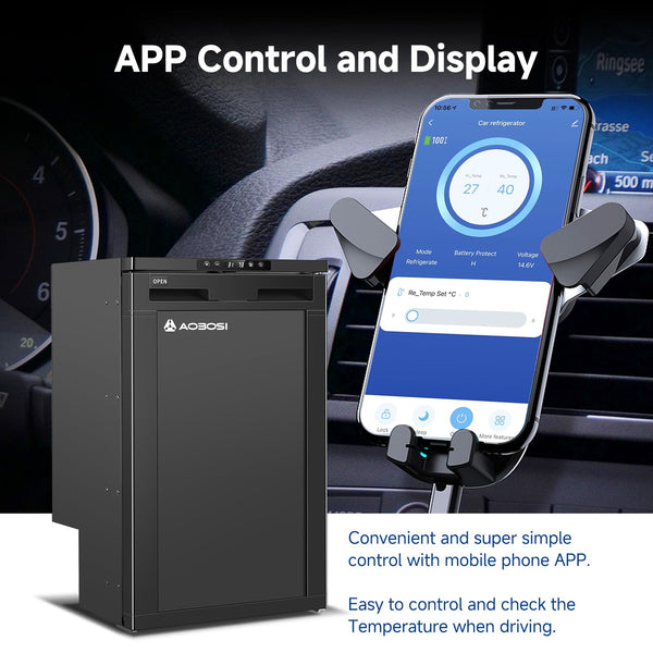 AAOBOSI 83L Campervan Fridge, Camping Refrigerator with APP Control, 12V Fridge Freezer for Campervan, Car, Truck, Boat, Motorhome, Travel
