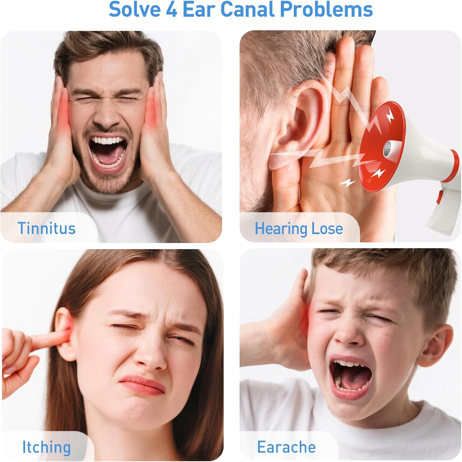 ZonGym Electric Ear Wax Removal Kit – Retractable Ear Cleaner, Safe Ear Syringe and Effective Ear Cleaning Kit, Waterproof Ear Wax Remover for Humans with 4 Pressure Modes