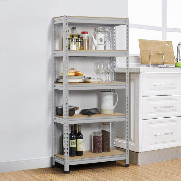 Yaheetech 5 Tier Garage Shelving Units, Heavy Duty Racking shelves, 150KG Per Shelf/750KG Capacity, 70cmx30cmx150cm（LxWxH,Dark Gray