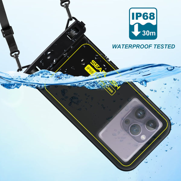 Floating Waterproof Phone Pouch, IPX8 Universal Waterproof Phone Case for Swimming Dry Bag Underwater for iPhone 16 Pro Max 15 Pro 14 Samsung S25 S24 S23 Ultra Huawei Xiaomi etc, Up to 6.9"