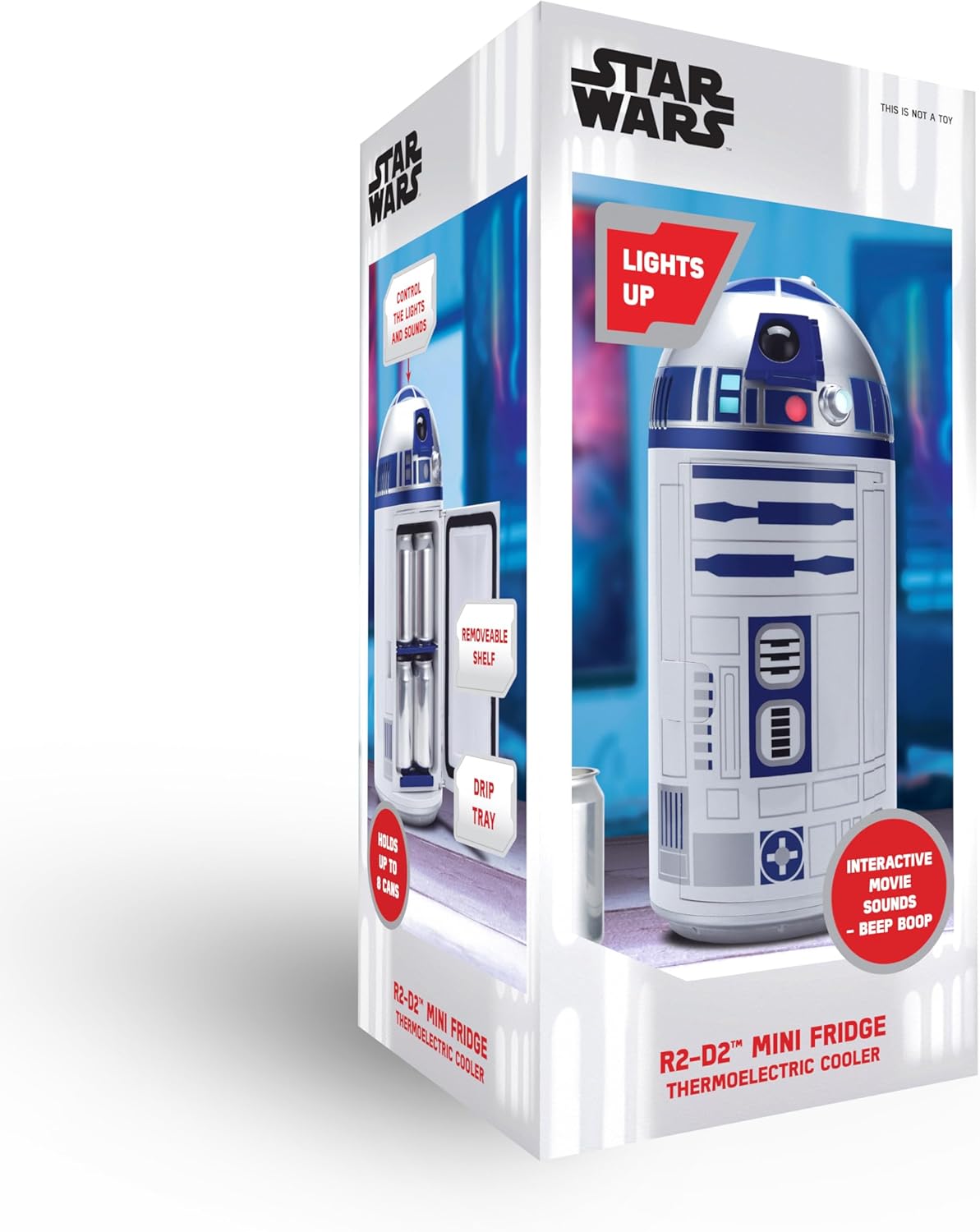 Menkind UKONiC Star Wars R2-D2 Personal AC/DC Mini Fridge with Light and Sounds