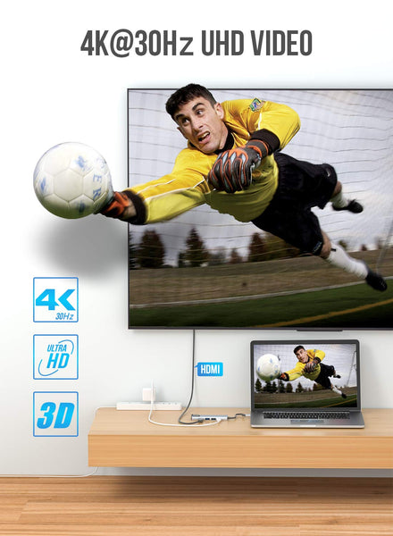 Lemorele 6-in-1 USB C Hub with 4K HDMI, Ethernet, 2 USB Ports, 100W PD Charging for MacBook Pro/Air M1, iPad Pro M1, Switch, Chromecast, PS4