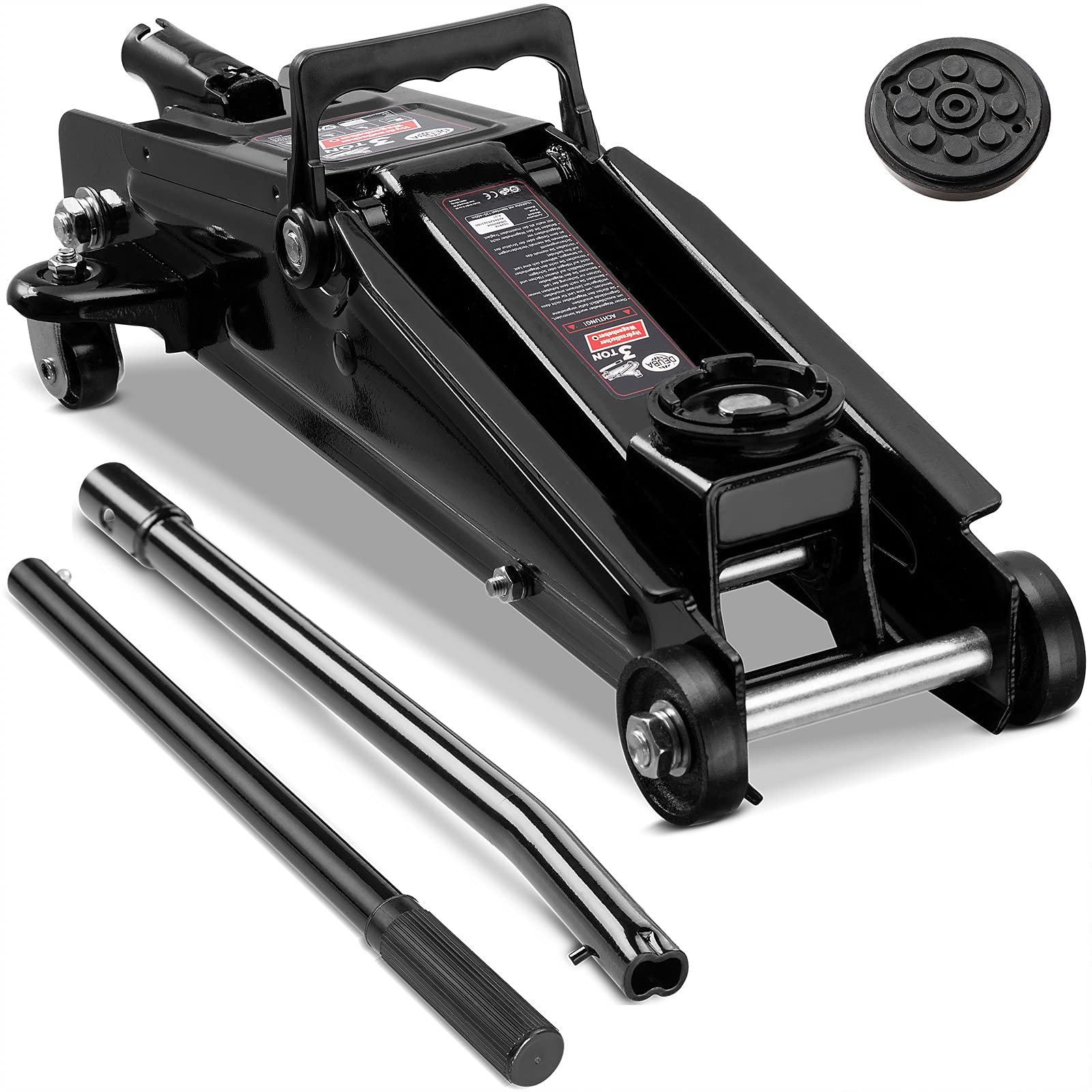 DEUBA® Hydraulic Low Profile 2 Tonne Trolley Jack for Cars | Lift Height 85-330 mm | Suitable for Lowered Vehicles | Equipment Case & Rubber Pad | Portable Heavy Duty Floor Jack Kit