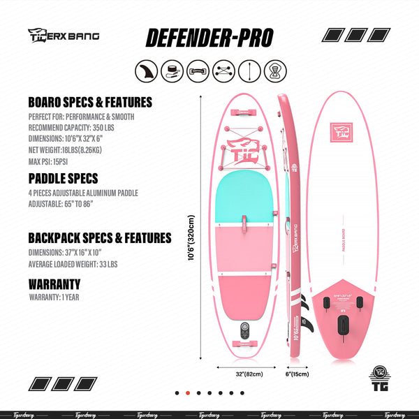 TIGERXBANG Stand Up Paddle Boards 10'6" x 32" x 6"丨10' x 31" x 6" with Premium SUP Board Accessories, Inflatable Paddle Boards for Adults/Kids Stand Up PaddleBoarding