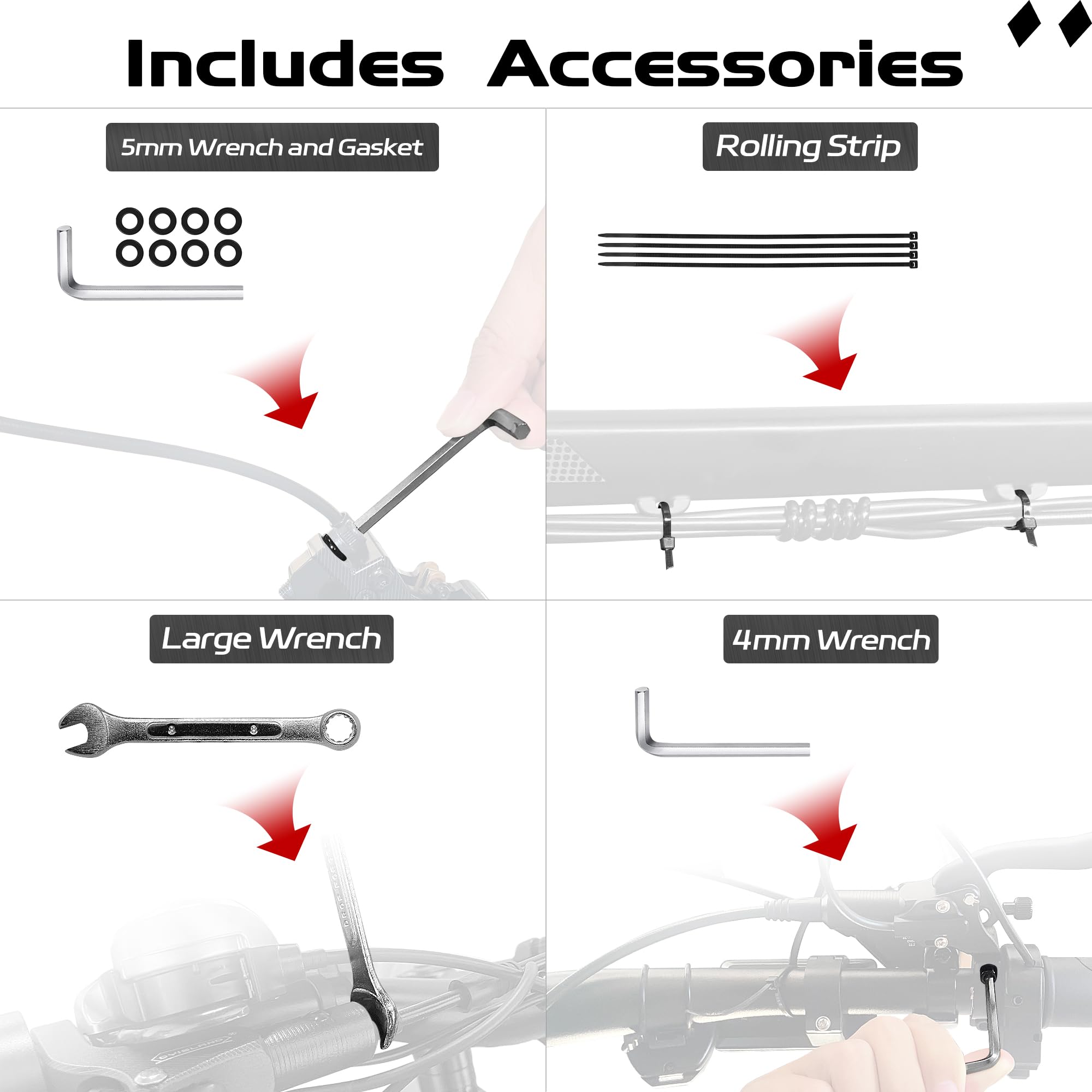 DYISLAND LD-200 2-Pistons Hydraulic Disc Brake Set for ebike,2-PIN Power-Off Electric Bike Hydraulic Brake kitHydraulic Brake Kits with mounting
