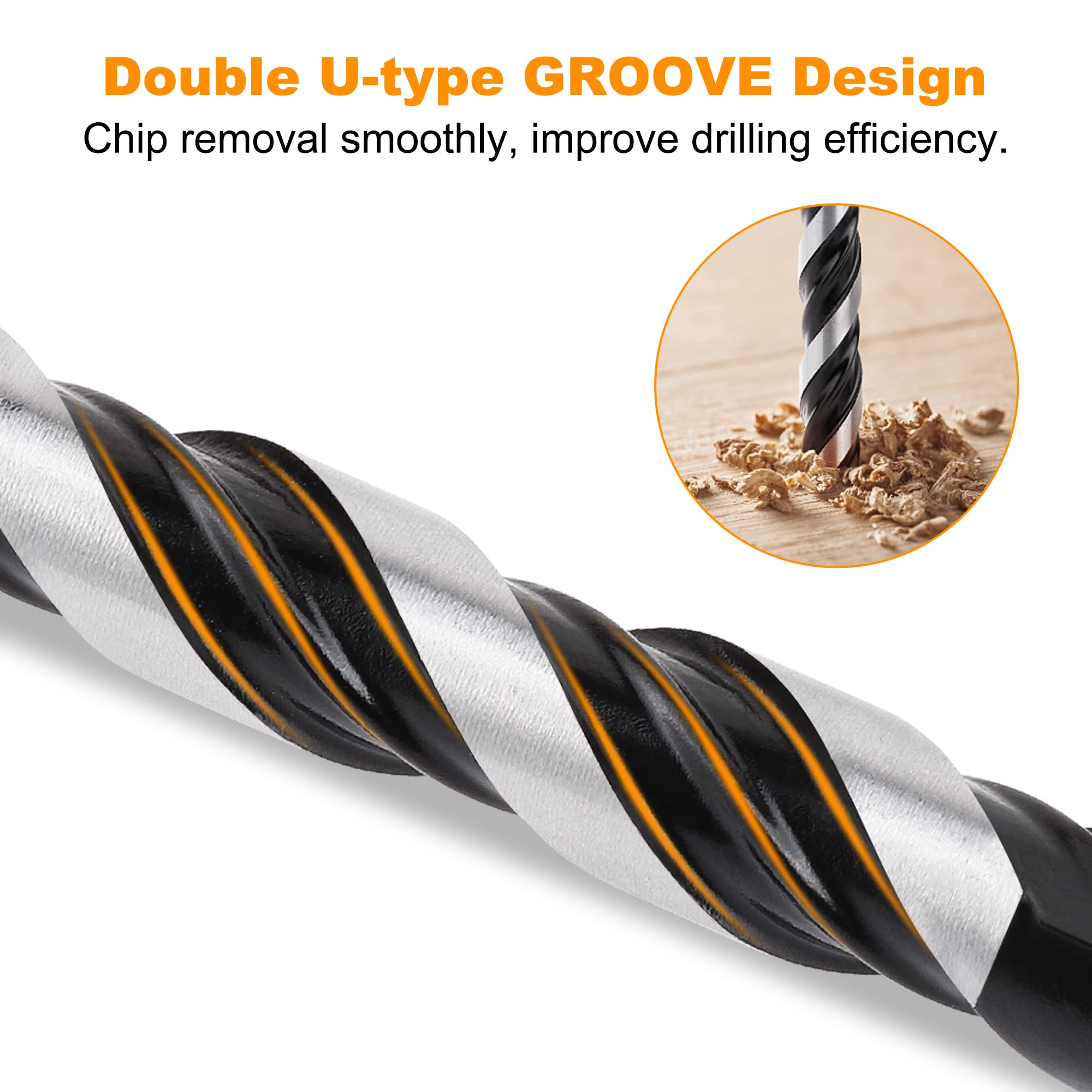 Masonry Drill Bit, Professional Masonry Drill Bit Set (10PCS) for Concrete/Glass/Brick/Cement/Tile/Wood/Etc, Industrial Strength Carbide Drill Bits Tip, 5/32"-1/2"