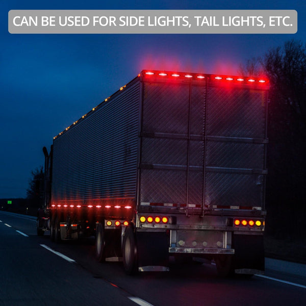 Justech 10pcs 6LED Side Marker Lights 12V Rear Lights 3030 SMD Indicator Lamps Universal Waterproof for Truck Trailer Van Caravan Lorry Car Bus-Red