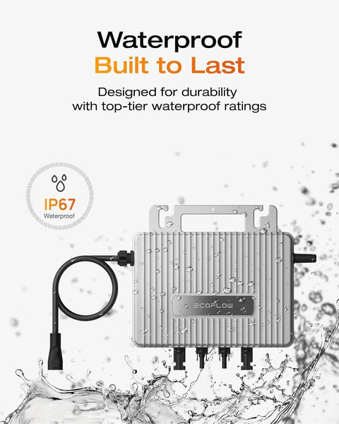 ECOFLOW Stream 800W Micro inverter, Smart Solar Inverter WiFi for Balcony Solar System, PV Inverter for 2 Solar Panels, IP67 Waterproof, App Control, MPPT