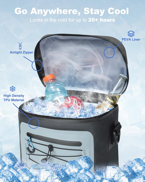 YULEEE 7/15/20L Insulated Cooler Bag - Large Multi-Functional Picnic Lunch Bag for Men & Women,Waterproof Leakproof Perfect for Beach, Family,Travel, Camping, Work,BBQ,and Outdoor Activities