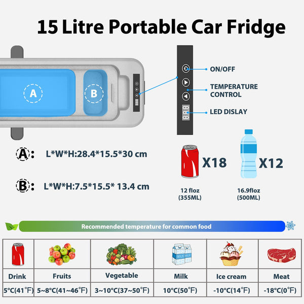 Alpicool G22 22L Compressor Car Fridge Freezer, DC 12v Camping Refrigerator, Portable Mini Cool Box for TruckCampervanRVBoat, -20℃ to 20℃