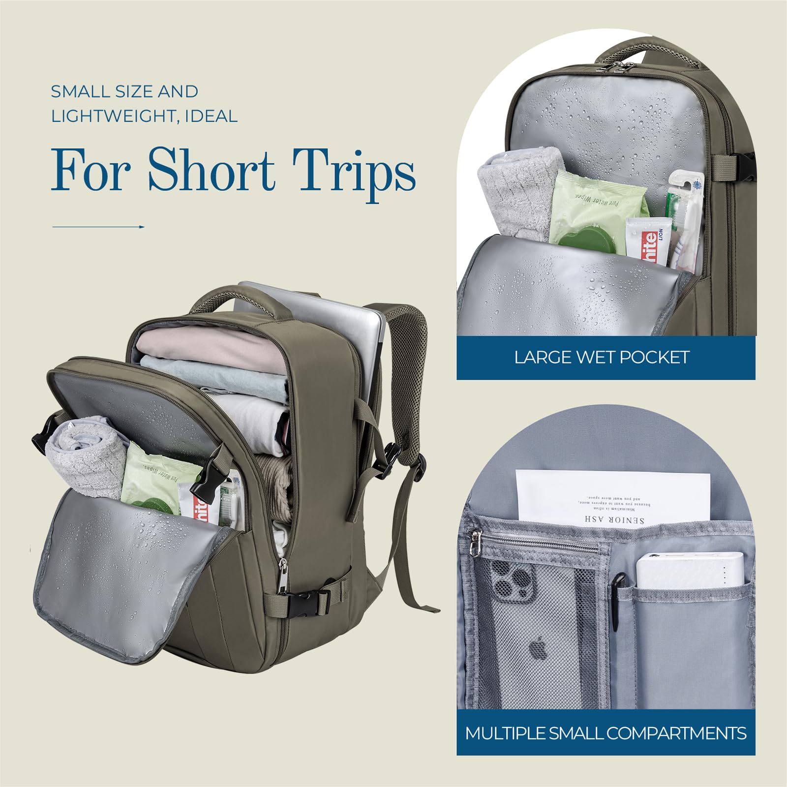 Cabin Bag 45x36x20 for New Easyjet, Underseat Cabin Luggage Bags Carry on Travel Backpack Cabin Size for Airplanes, 30L Hand Luggage Suitcase Water Resistant Laptop Backpacks Black