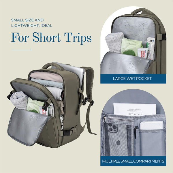 Cabin Bag 45x36x20 for New Easyjet, Underseat Cabin Luggage Bags Carry on Travel Backpack Cabin Size for Airplanes, 30L Hand Luggage Suitcase Water Resistant Laptop Backpacks Black