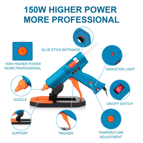 Tilswall Hot Glue Gun Kit, 50W Mini Melt Gun with 75pcs 130mm Glue Sticks for Crafting, DIY, Art, Sealing, Home Repairs, Cards, and Glass