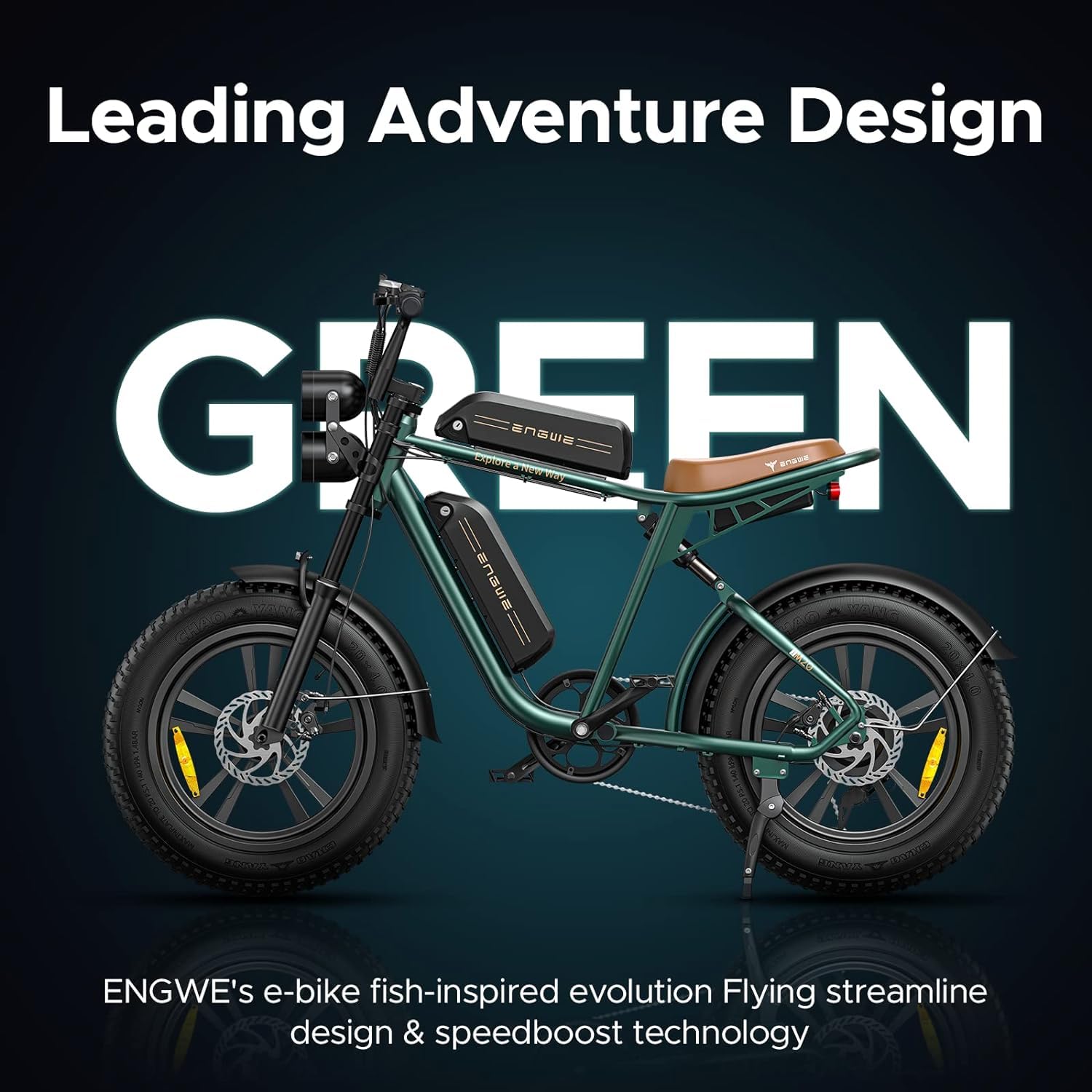 ENGWE M20 Electric Bike for Man, Mountain E-bike with 20"×4.0" Fat Tire, 48V 13AH Detachable Battery,All -Terrain Bike with Shimano 7-Speed for Adults