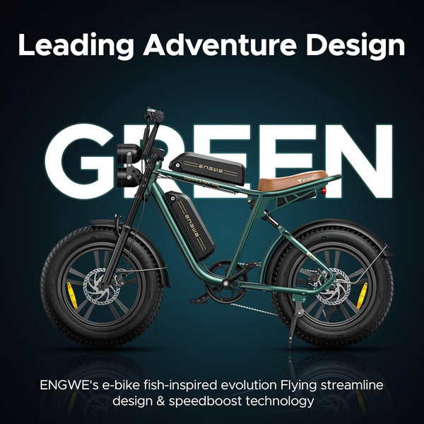 ENGWE M20 Electric Bike for Man, Mountain E-bike with 20"×4.0" Fat Tire, 48V 13AH Detachable Battery,All -Terrain Bike with Shimano 7-Speed for Adults