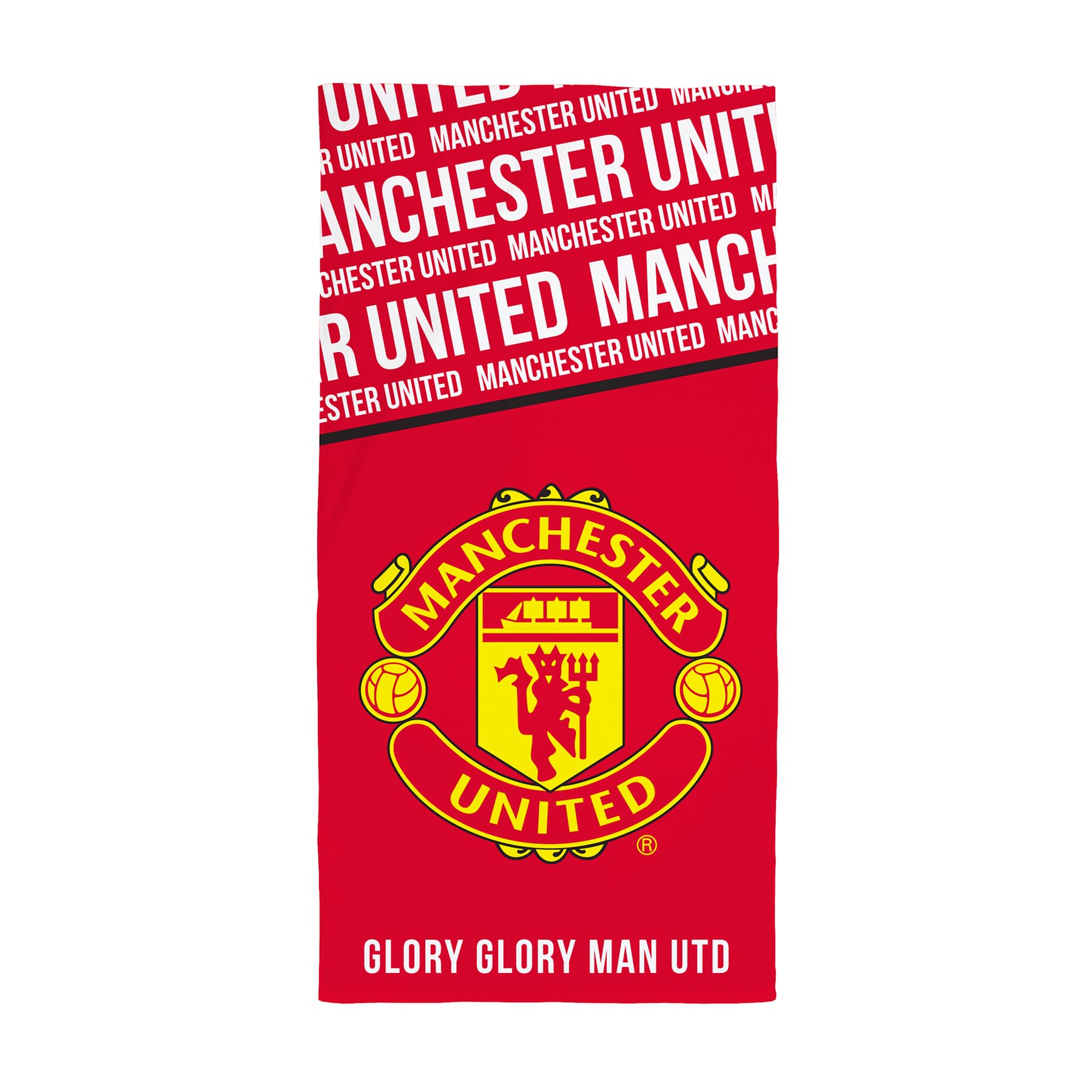 Character World Manchester United Official Towel | Super Soft Feel, Badge Football Club Design | Perfect for Home, Bath, Beach & Swimming Pool | One