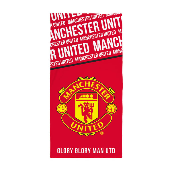 Character World Manchester United Official Towel | Super Soft Feel, Badge Football Club Design | Perfect for Home, Bath, Beach & Swimming Pool | One