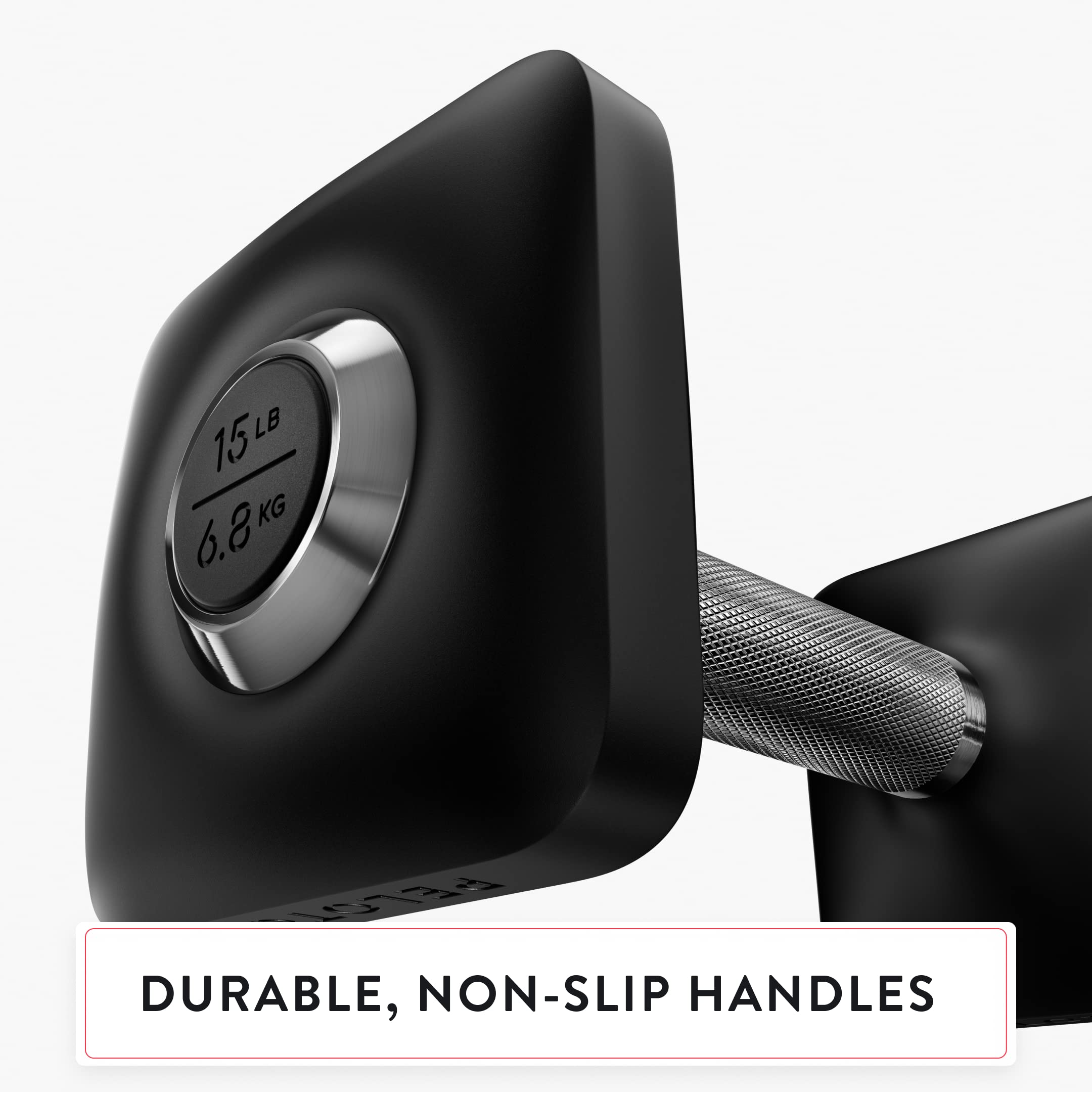 Peloton Dumbbells | Ergonomically Designed Pair of Cast Iron Weights With Urethane Coating and Nonslip Grip, Available in Set of Two, Black, 2.3 kg