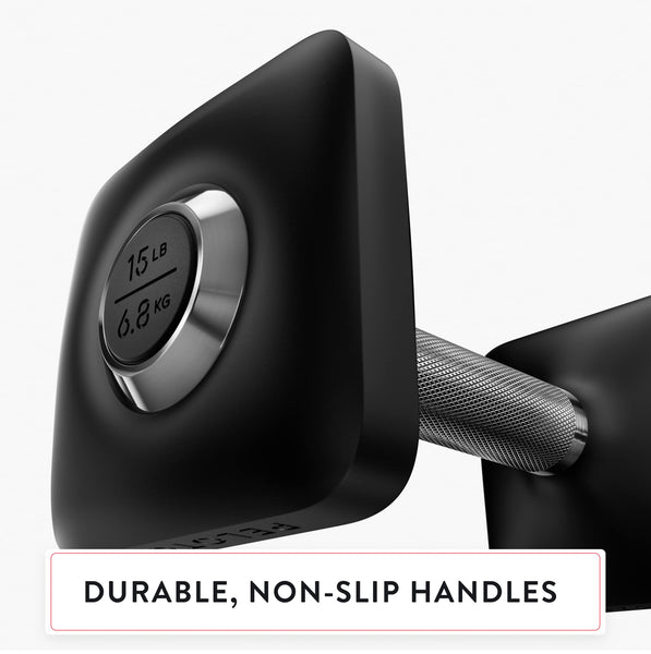 Peloton Dumbbells | Ergonomically Designed Pair of Cast Iron Weights With Urethane Coating and Nonslip Grip, Available in Set of Two, Black, 2.3 kg