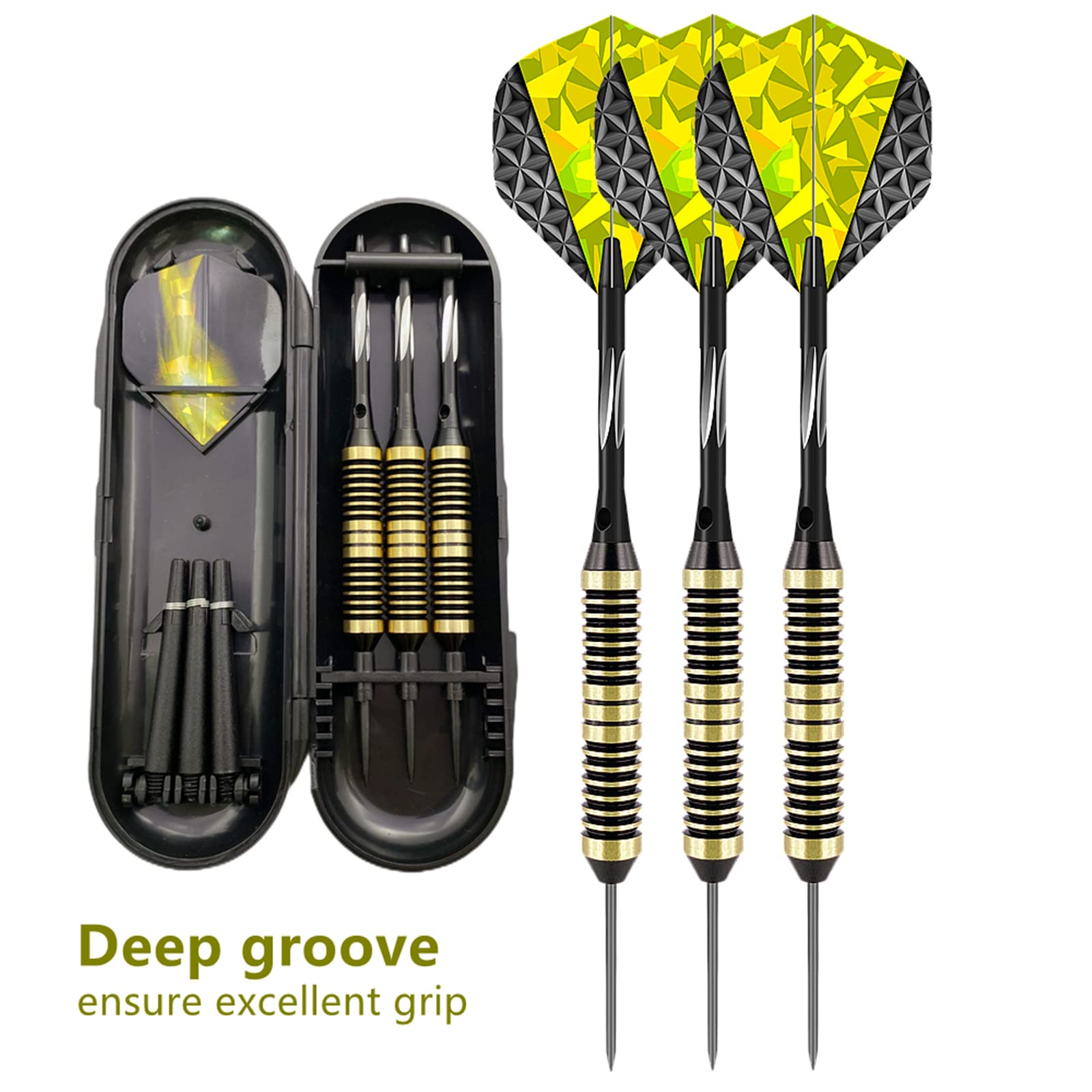 Steel Tip Darts Set,3 Pack Professional Dart with Aluminum Shafts and Darts Case
