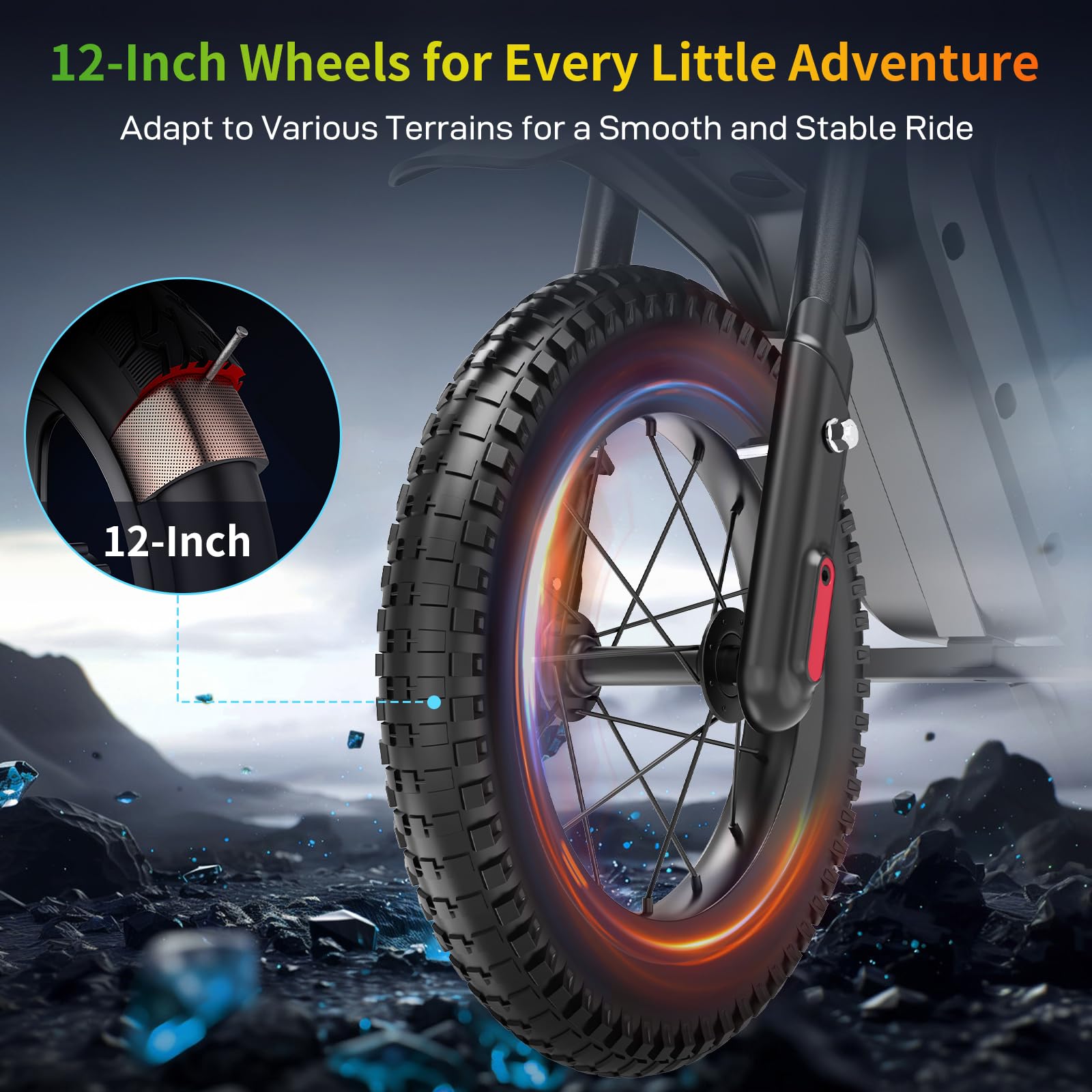 EVERCROSS EV05M Electric Motorcycle for Kids, 150W Kids Ride On Motor-cycle, 8/16 km/h Speed Modes & 15 km Long-Range Electric Motorcycle, 12'' Moto Cross for Children Aged 3-12 Years