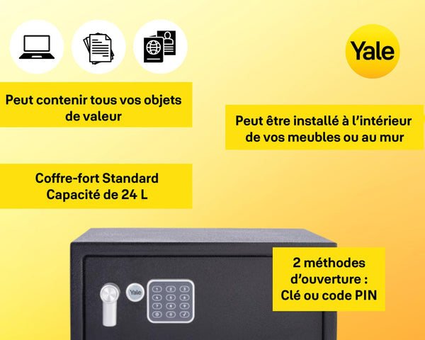 Yale - Electronic Alarmed Safe Laptop - Standard Security - YLC/200/DB2