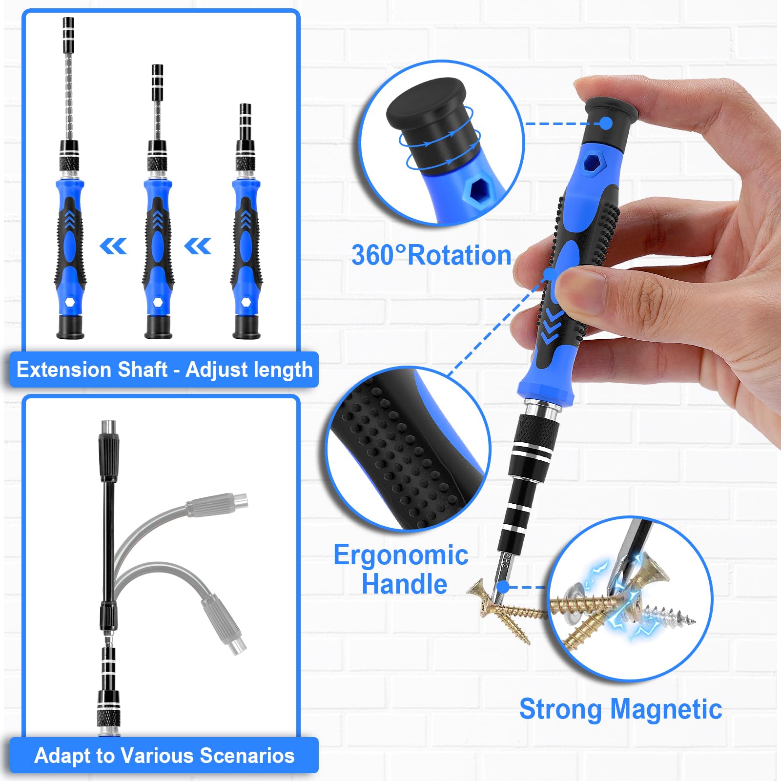 WEARXI Birthday Gifts for Men 60 in 1 Precision Screwdriver Set, Father s Day Gifts from Daughter/Son, Mens Gifts for Dad, Presents Tools Gadgets for Men, Anniversary for Him