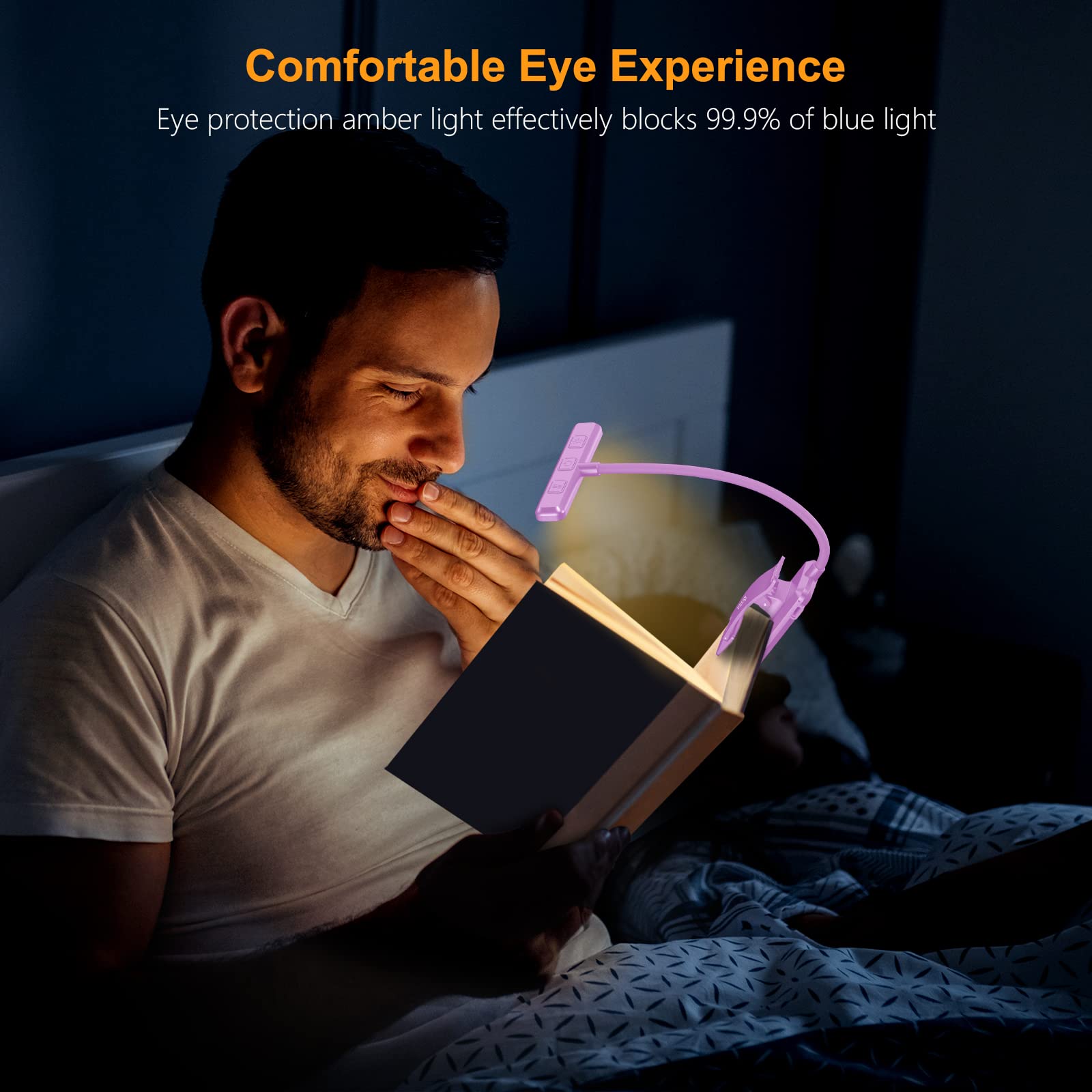 Gritin 19 LED Book Light, Reading Light Book Lamp for Reading at Night with Memory Function, 3 Eye-Protecting Modes -Stepless Dimming, Long Battery Life, 360° Flexible Lamp for Bed,Tablet