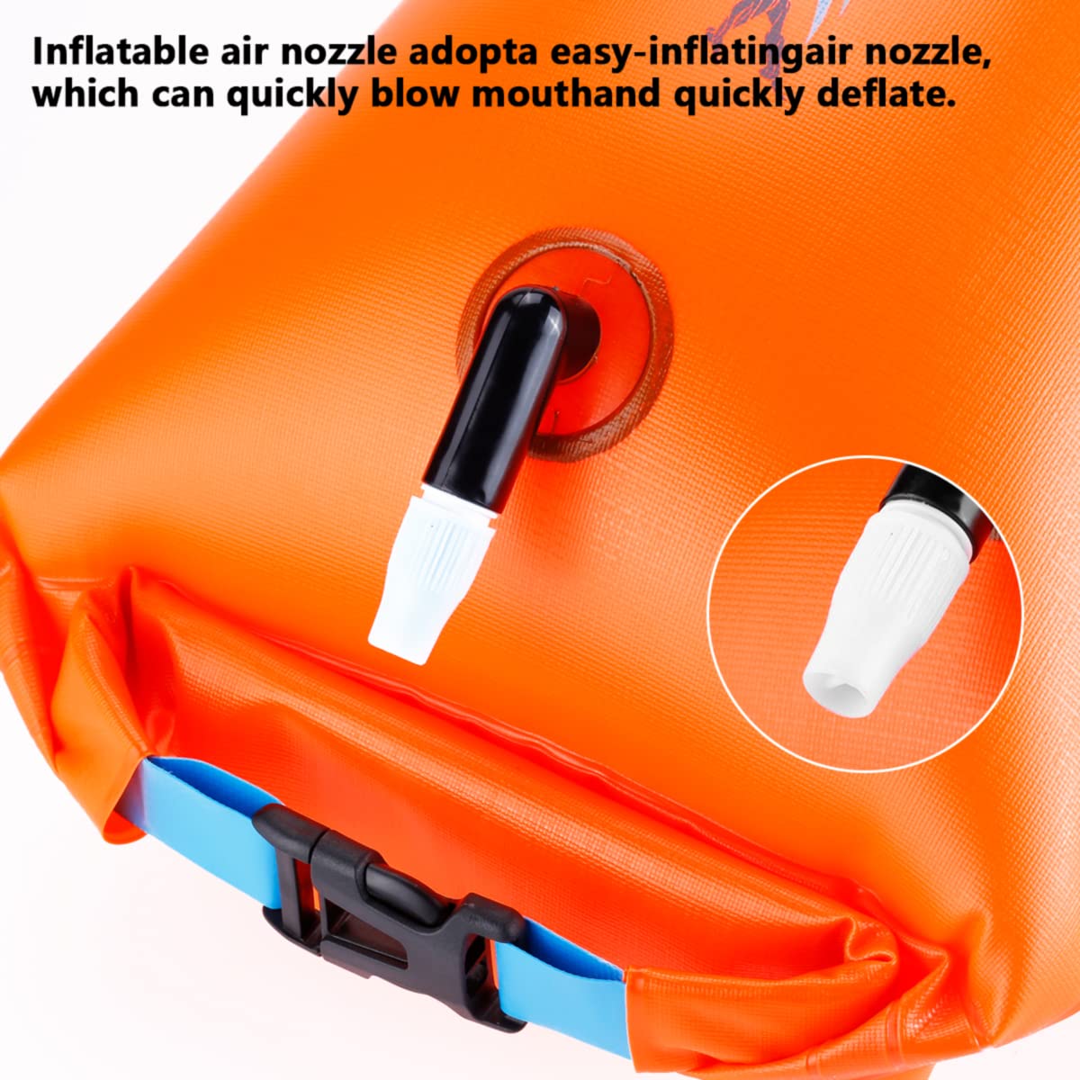 WholeFire 20L Swim Buoy Waterproof Inflatable Dry Bag Swim Safety Float for Water Sports, Open Water Swimmers, Triathletes, Kayakers and Snorkelers