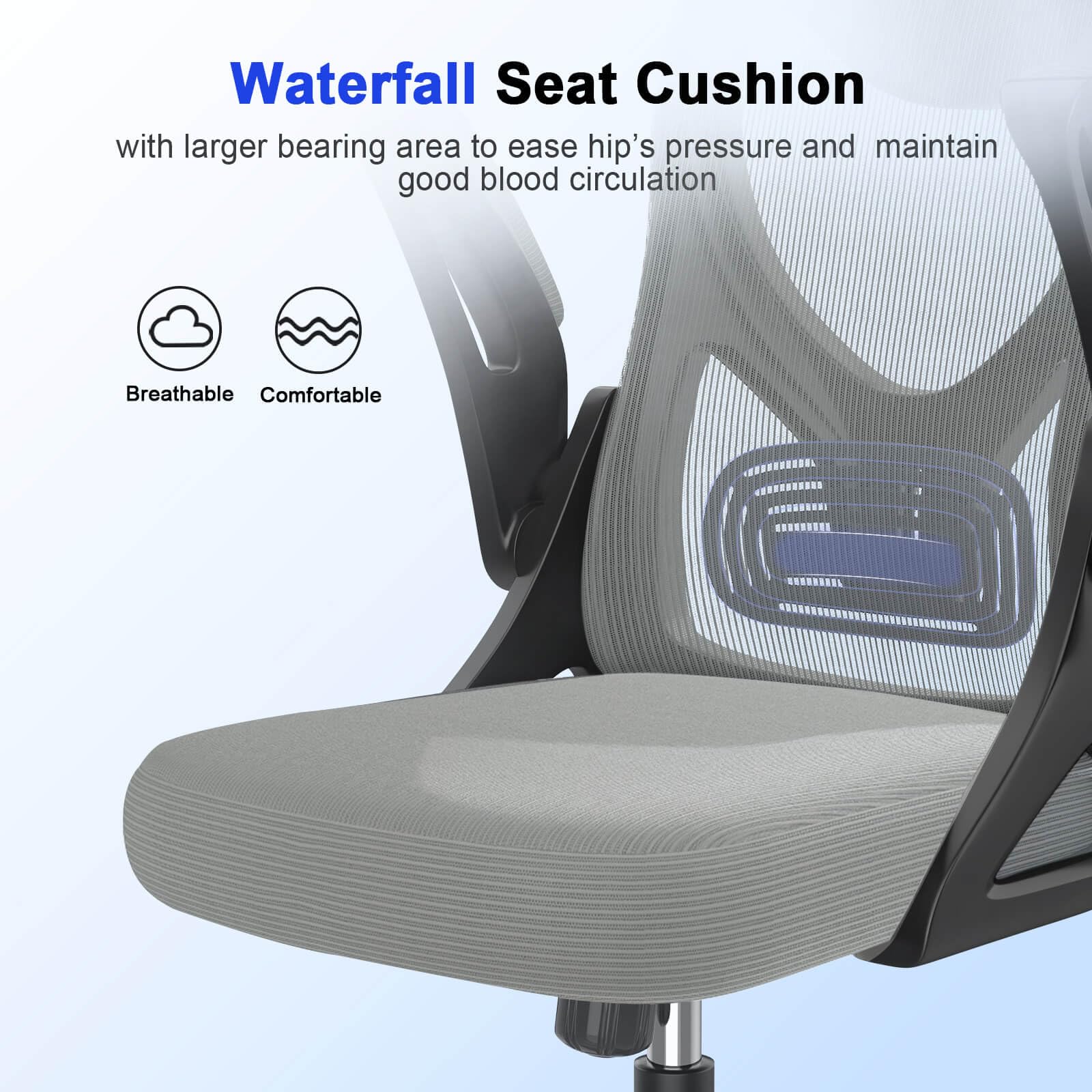 Office Chair - Ergonomic Desk Chair with Lumbar Support Headrest Adjustable, Padded Flip-up Armrests Comfy Seat Cushion High Back Executive Manager Chair For Home Office