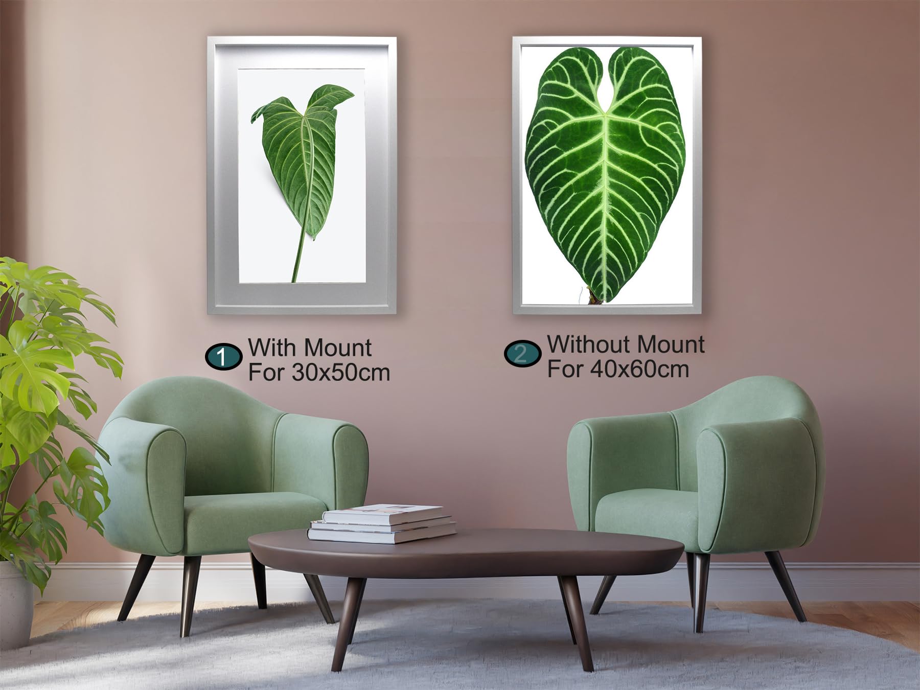 Black 50x70cm Boxed Picture Frames Set of 3 with Mounts for 40x60cm, 70x50cm poster frame with Acid Free mount for 40x60cm photo (Black 3Pack)