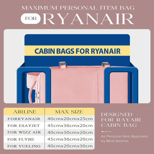 Cabin Bags 40x20x25 for Ryanair Underseat Carry-ons Bag Hand Luggage Bag Travel Backpack Cabin Size 20L