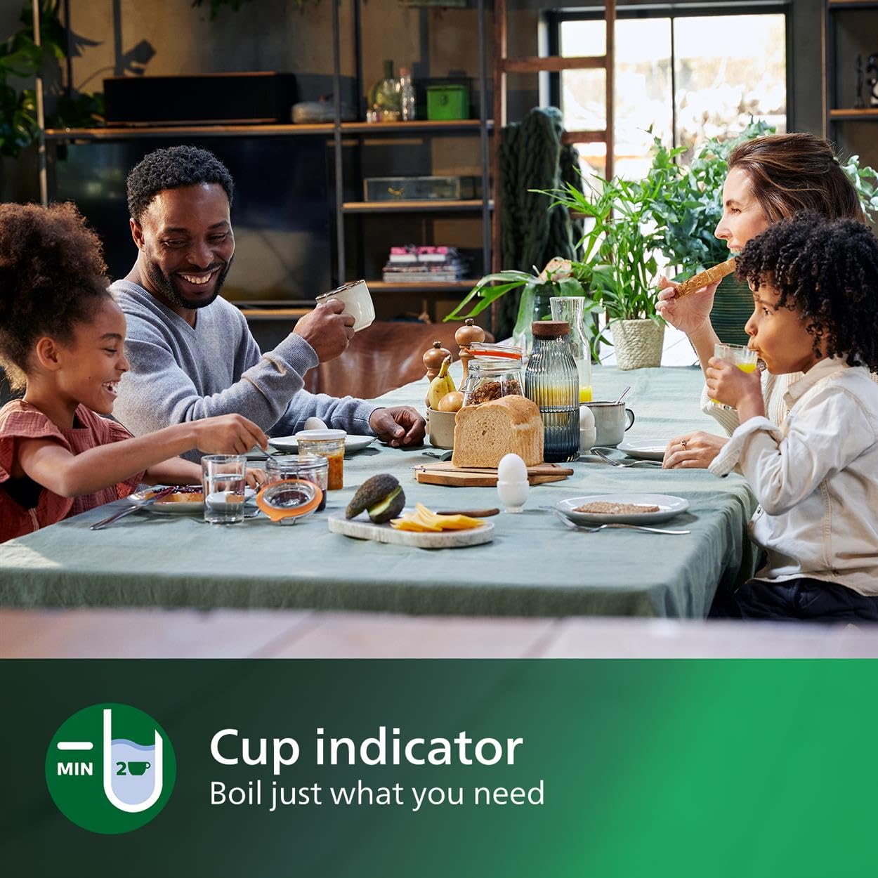 Philips Eco Conscious Edition Kettle 5000 Series, 100% Bio-based plastics*, 1.7 L Capacity, Cordless + 360 Pirouette Base, Silk White Matt Finish,