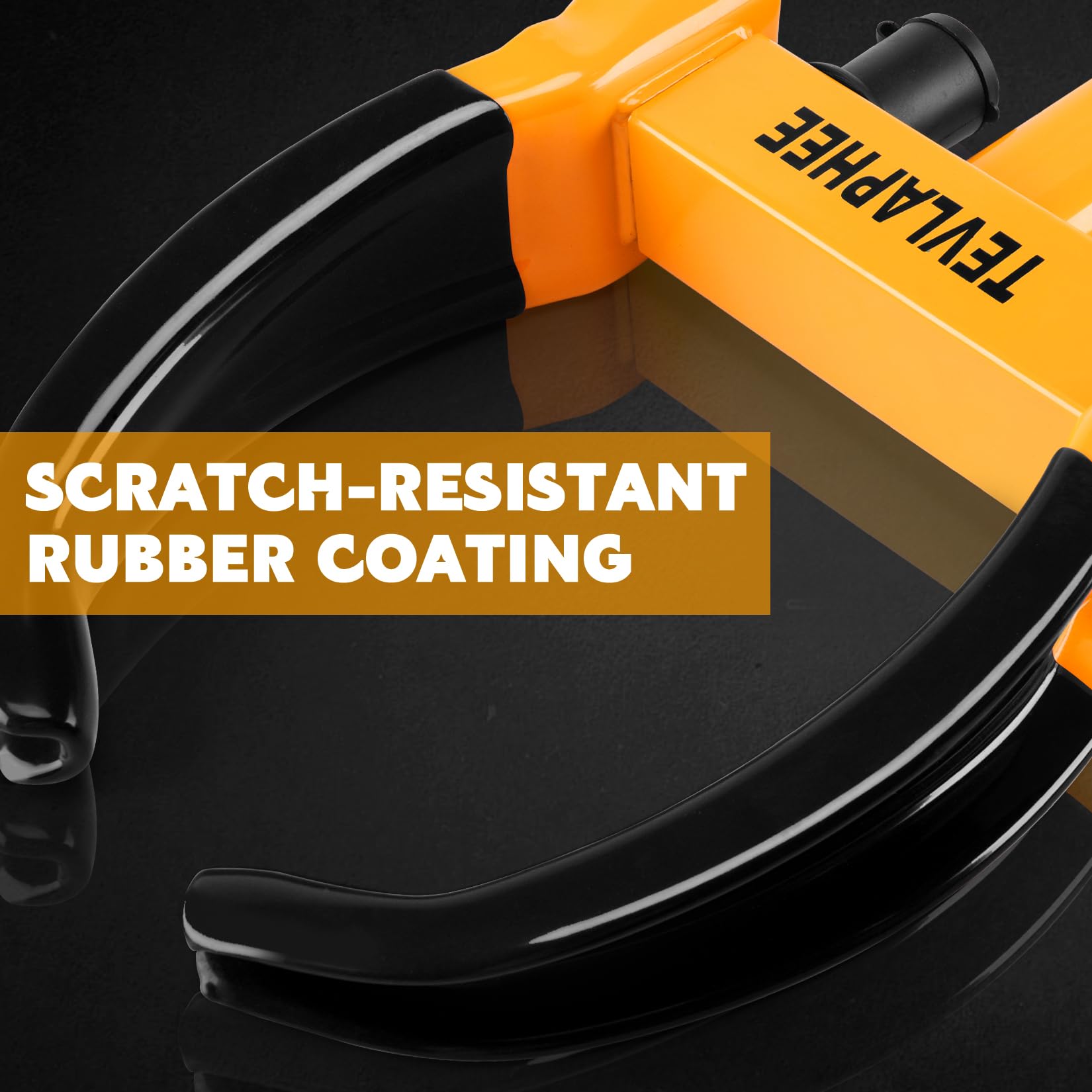 Tevlaphee Wheel Clamp Lock Heavy Duty Anti-Theft, Adjustable Security for Cars, Vans, Motorhomes (Fits 7-11" Tyres), Weatherproof & Vandal-Resistant Design (Red&Yellow)