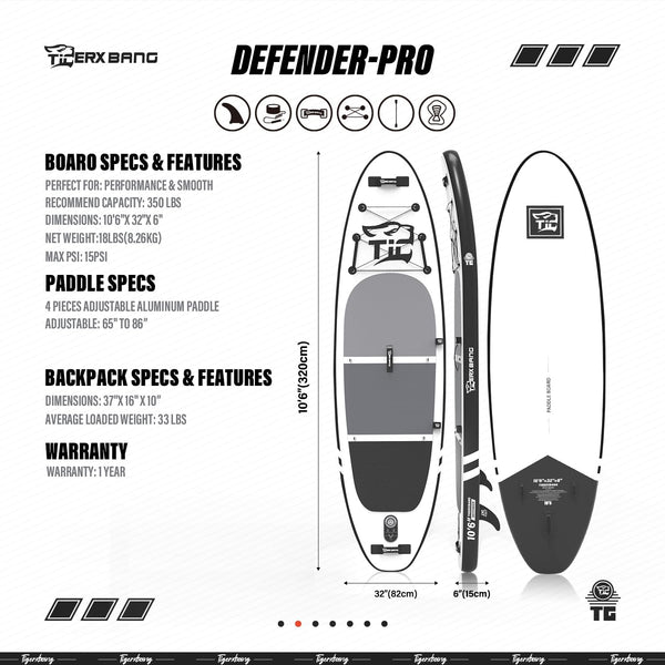 TIGERXBANG Stand Up Paddle Boards 10'6" x 32" x 6"丨10' x 31" x 6" with Premium SUP Board Accessories, Inflatable Paddle Boards for Adults/Kids Stand Up PaddleBoarding