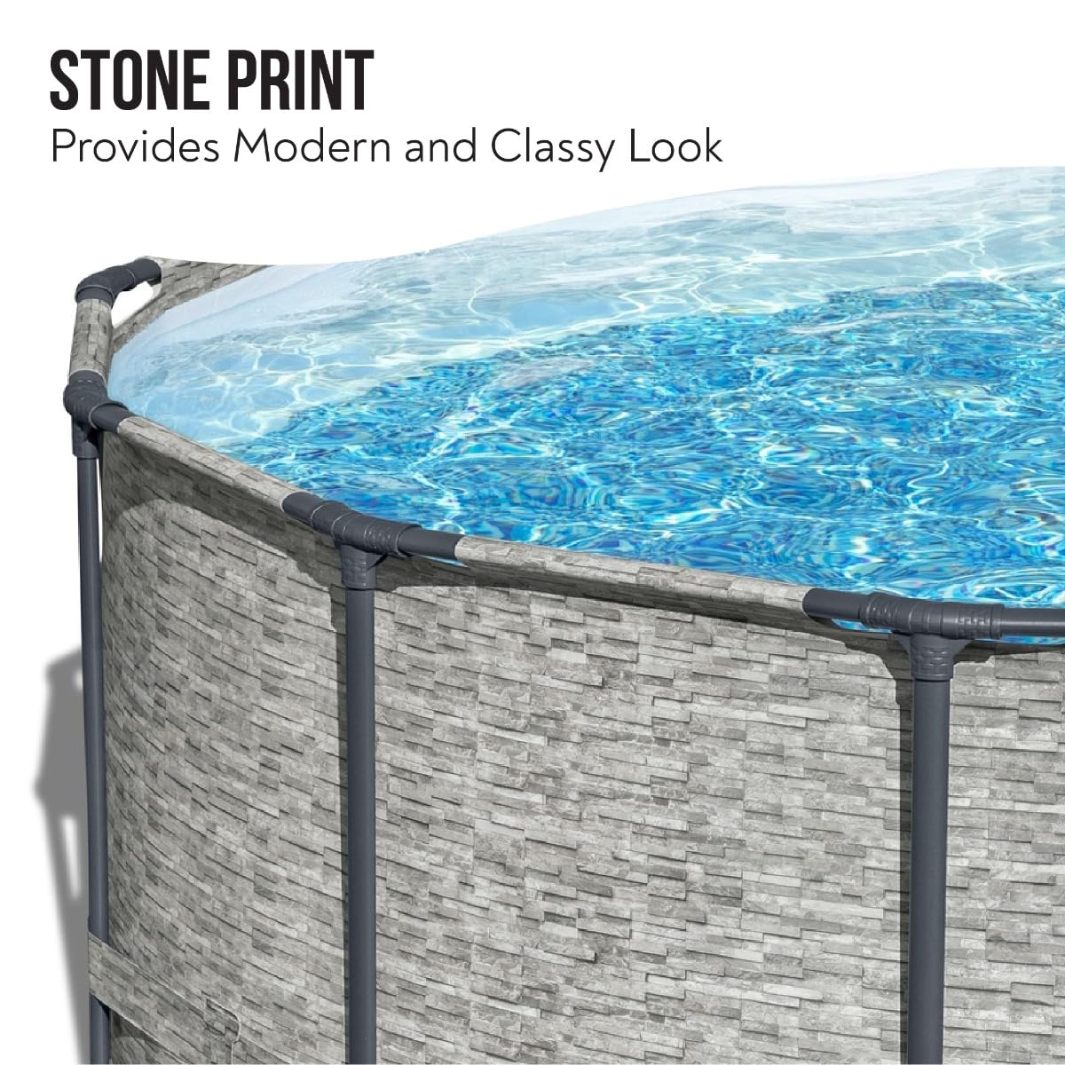 Bestway Steel Pro Max | Round Frame Swimming Pool with Filter Pump, Above Ground Frame Pools, Grey, 18ft