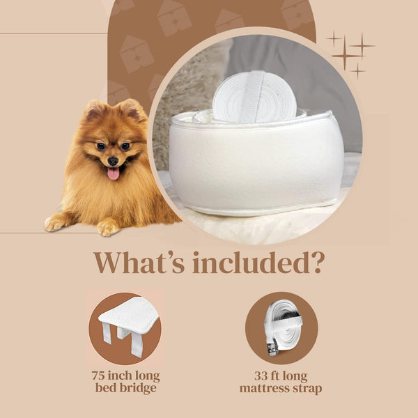 FeelAtHome 12 Inch Wide Bed Bridge Twin to King Converter Kit - Twin Bed Connector King Maker - Bed Gap Filler to Make Twin Beds Into King - Mattress