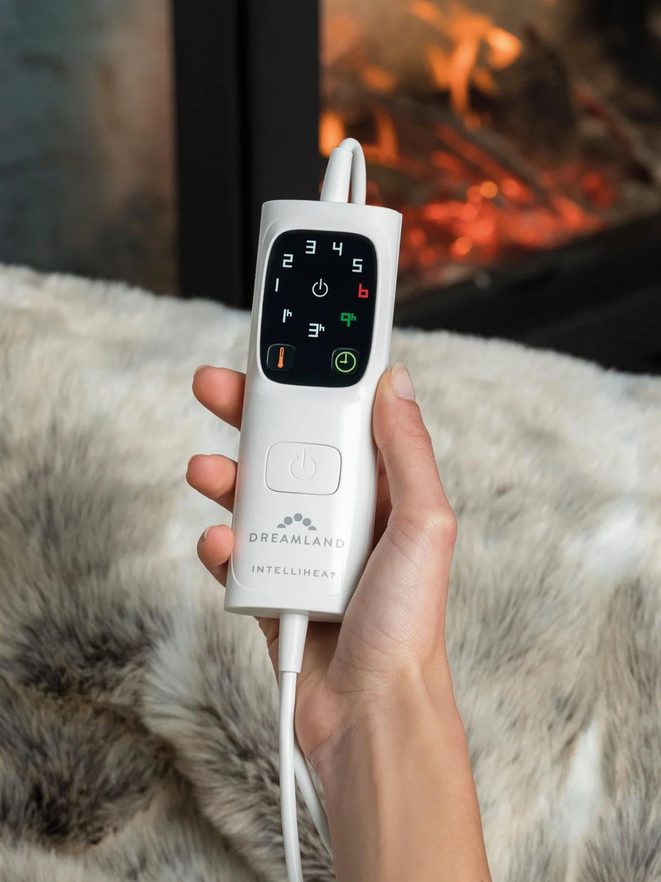 Dreamland Hygge Days Electric Blanket – Heated throw - Zebra, Luxury Faux Fur, 5-minute Fast heat up, 6 temperature settings, 1/3/9-hour auto timer, Electric throw, Machine Washable, 160x120cm