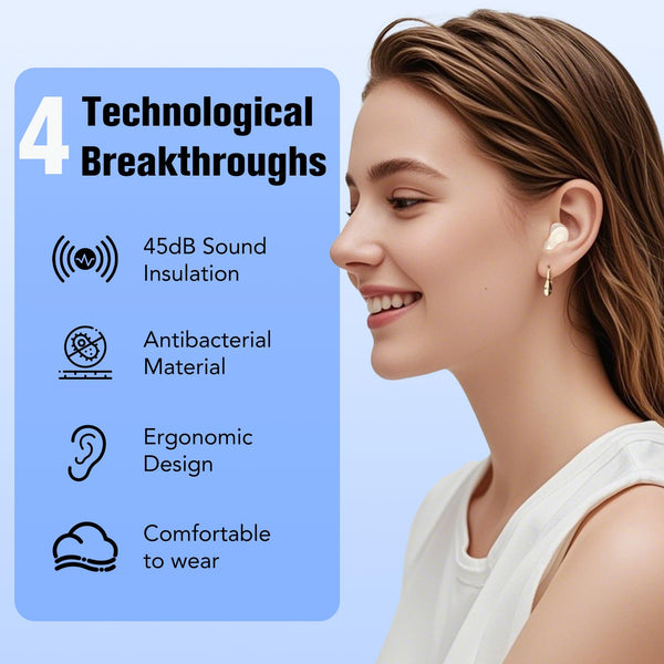 Ear Plugs for Sleep Noise Cancelling -45dB, Customized Soft Earplugs for Concert, 0 Pressure, Reusable Ear Plug for Noise Reduction with Case & 8 Eartips, for Sleep, Working, Studying, Traveling