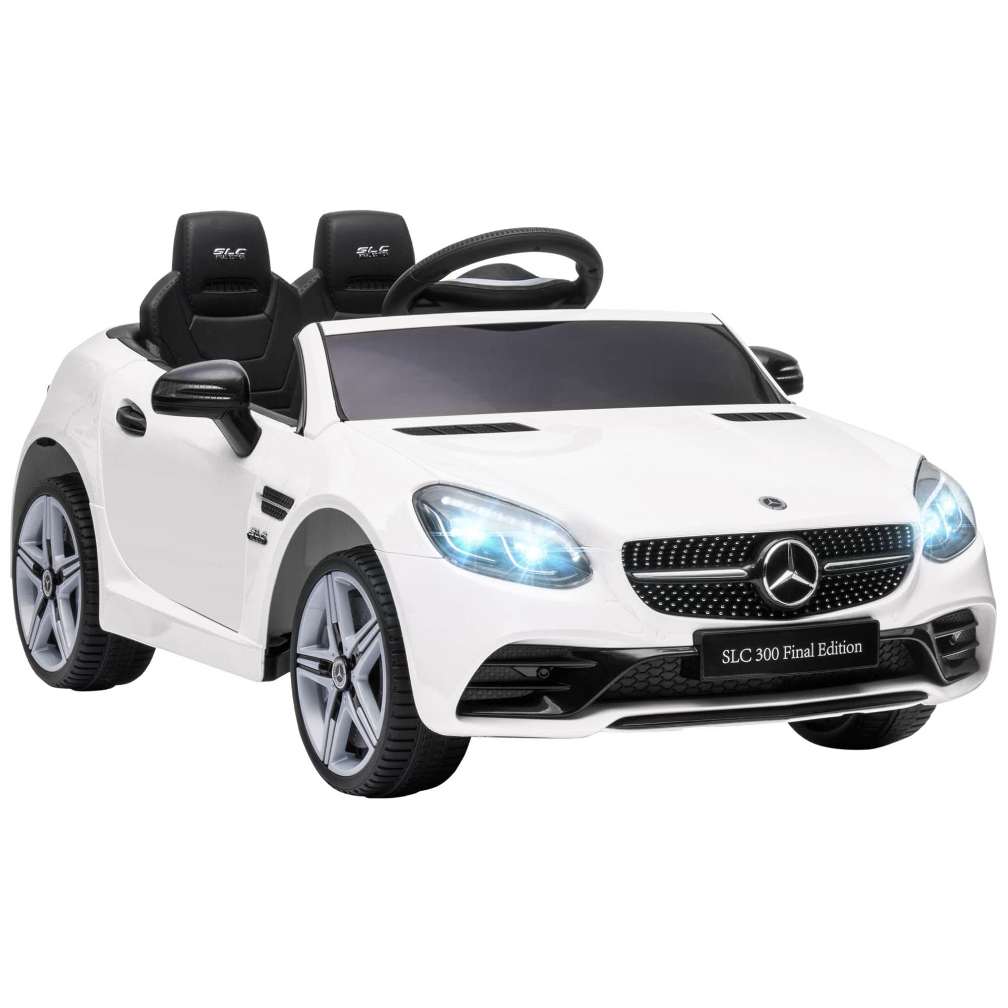 AIYAPLAY Benz SLC 300 Licensed 12V Electric Car for Kids, Kids' Electric Ride on with Parental Remote, Music Lights, Suspension Wheels for 3-6 Years, Black