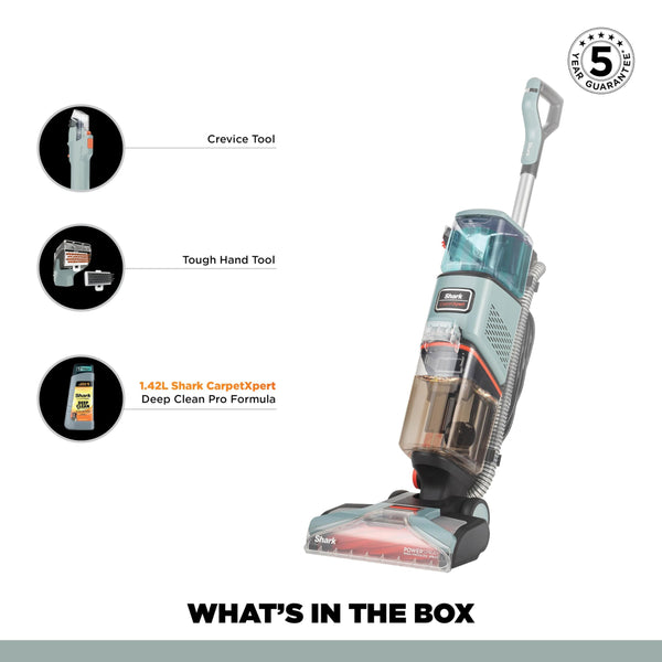 Shark CarpetXpert HairPro Pet Carpet Cleaner with Anti-Clog, Anti-Clump, Anti-Tangle, Removes Stains & Odours from Carpets & Rugs, Includes Deep Clean Pet Formula, 1000W, EX220UK